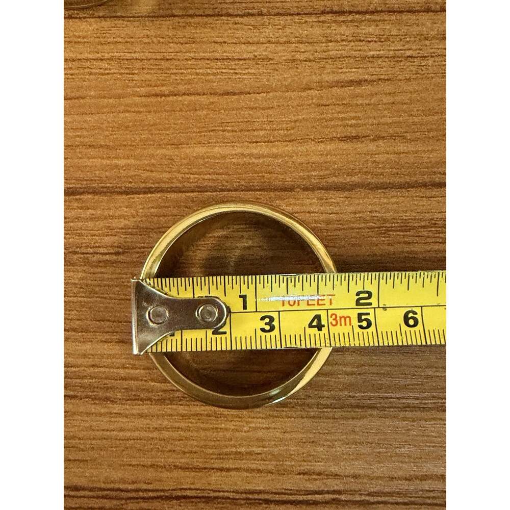 VTG Virginia Metalcrafters Solid Brass Napkin Rings Set 4 Reeded Ribbed In Box - Picture 6 of 12